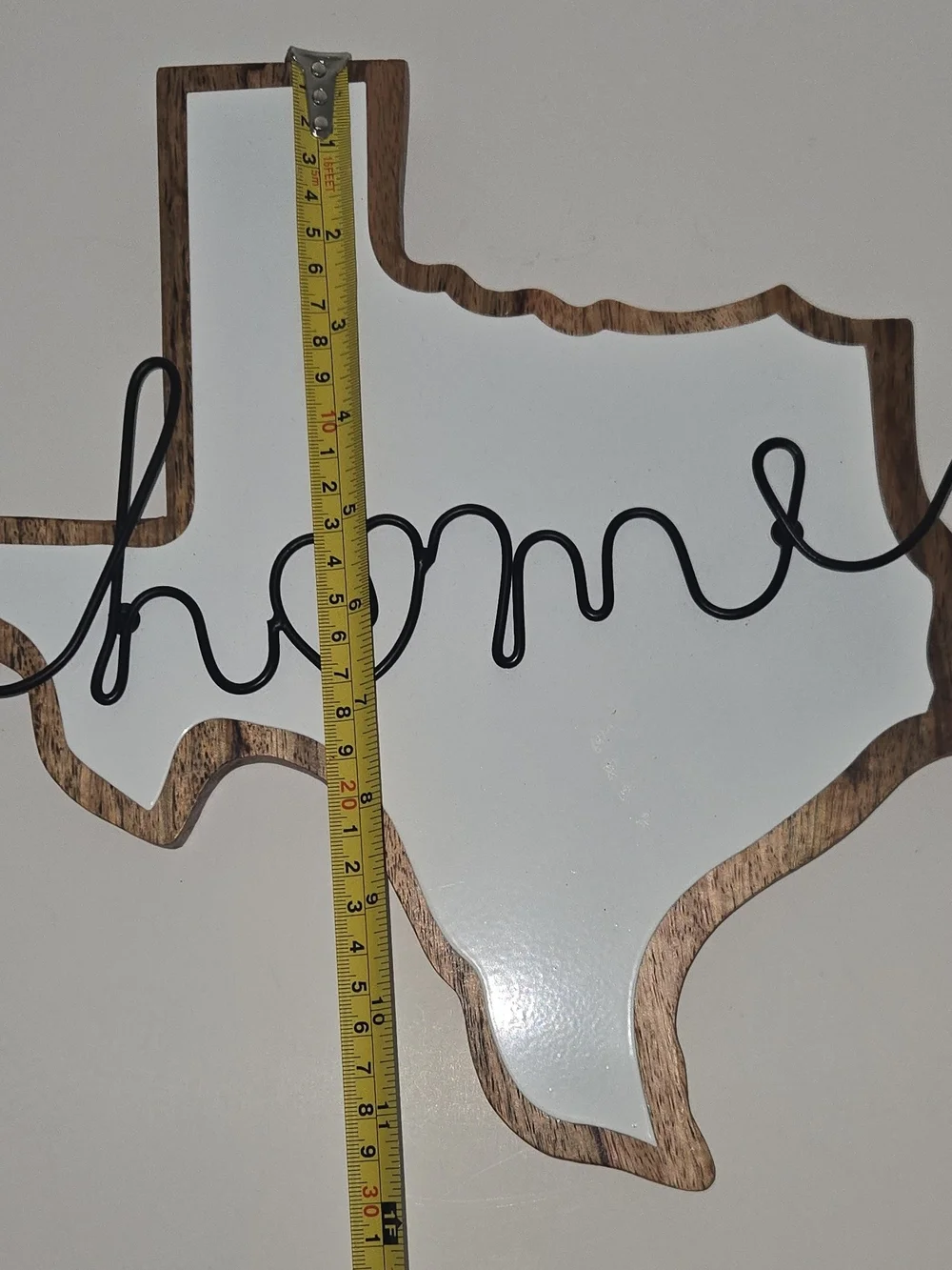 White and Wood Texas 'home' Wall Decor